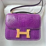 Hermes Constance Alligator Shiny Purple - 1