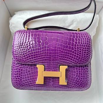Hermes Constance Alligator Shiny Purple