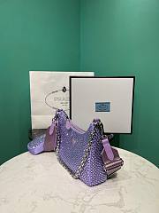PRADA Re-Edition 2005 Satin Bag With Crystals Purple - 5