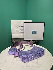 PRADA Re-Edition 2005 Satin Bag With Crystals Purple - 3