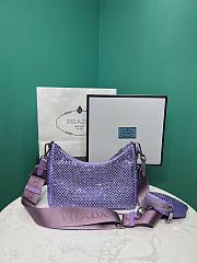 PRADA Re-Edition 2005 Satin Bag With Crystals Purple - 2
