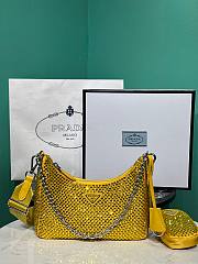 PRADA Re-Edition 2005 Satin Bag With Crystals Yellow - 1