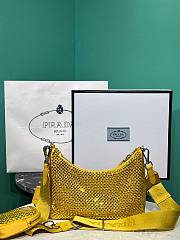 PRADA Re-Edition 2005 Satin Bag With Crystals Yellow - 5