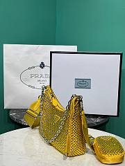 PRADA Re-Edition 2005 Satin Bag With Crystals Yellow - 4