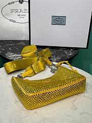 PRADA Re-Edition 2005 Satin Bag With Crystals Yellow - 3