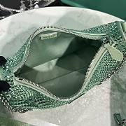 PRADA Re-Edition 2005 Satin Bag With Crystals Green - 3