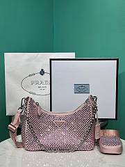 PRADA Re-Edition 2005 Satin Bag With Crystals Pink - 1