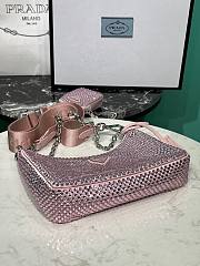 PRADA Re-Edition 2005 Satin Bag With Crystals Pink - 2