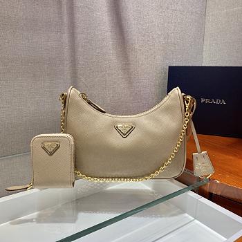 Prada Re-Edition Saffiano Bag Beige/Gold 