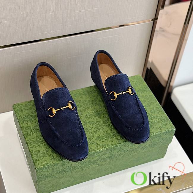 Gucci Jordaan Loafer Blue Suede - 1