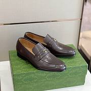 Gucci Loafer With Interlocking G Brown Leather - 2