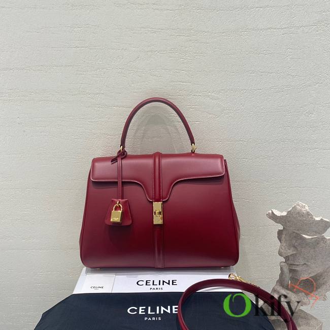 CELINE  Classique 16 Bag In Satinated Calfskin Red - 1