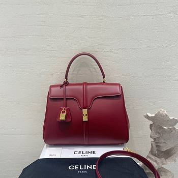 CELINE  Classique 16 Bag In Satinated Calfskin Red