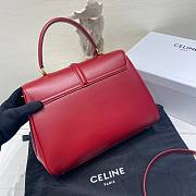 CELINE  Classique 16 Bag In Satinated Calfskin Red - 3