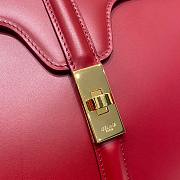 CELINE  Classique 16 Bag In Satinated Calfskin Red - 2