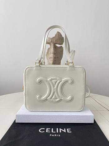 CELINE Folded Cube Bag In Smooth Calfskin Arctic White