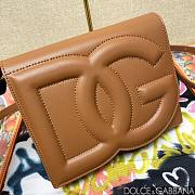 D&G Calfskin DG Logo Bag Crossbody Bag Brown - 4