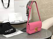 Okify Celine Shoulder Bag Claude In Shiny Calfskin Pink - 3