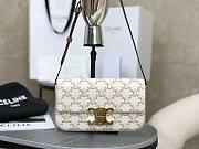 Okify Celine Shoulder Bag Claude In Triomphe Canvas And Calfskin White - 1