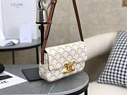 Okify Celine Shoulder Bag Claude In Triomphe Canvas And Calfskin White - 6