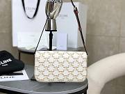 Okify Celine Shoulder Bag Claude In Triomphe Canvas And Calfskin White - 3