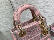 Okify Dior Mini Lady D-Lite Bag Pink And Gray Toile De Jouy Sauvage Embroidery - 6