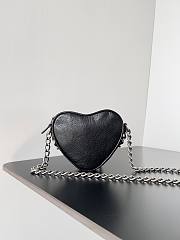 Balenciaga Women's Mini Le Cagole Heart leather Crossbody Bag Black - 4