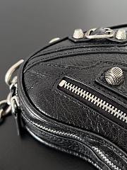 Balenciaga Women's Mini Le Cagole Heart leather Crossbody Bag Black - 2