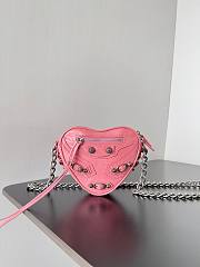 Balenciaga Women's Mini Le Cagole Heart leather Crossbody Bag Pink - 1