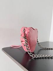 Balenciaga Women's Mini Le Cagole Heart leather Crossbody Bag Pink - 6