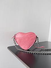 Balenciaga Women's Mini Le Cagole Heart leather Crossbody Bag Pink - 5