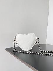 Balenciaga Women's Mini Le Cagole Heart leather Crossbody Bag White - 5