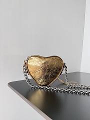 Balenciaga Women's Mini Le Cagole Heart leather Crossbody Bag Gold - 6