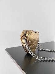Balenciaga Women's Mini Le Cagole Heart leather Crossbody Bag Gold - 4