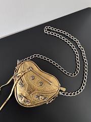 Balenciaga Women's Mini Le Cagole Heart leather Crossbody Bag Gold - 2