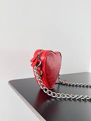 Balenciaga Women's Mini Le Cagole Heart leather Crossbody Bag Red - 5