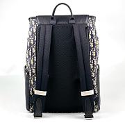 DIOR Essentials Saddle Backpack Beige and Black Dior Oblique Jacquard and Black Grained Calfskin - 5