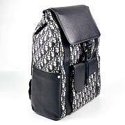 DIOR Essentials Saddle Backpack Beige and Black Dior Oblique Jacquard and Black Grained Calfskin - 4
