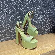 VLTN Garavani Tan-Go Platform Patent Leather Sandal Pastel Green - 5