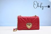 D&G Large Devotion Bag In Quilted Nappa Leather Red - 1