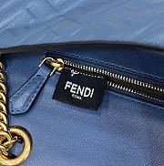 Okify Fendi Baguette Chain Midi Blue Nappa Leather Bag - 2
