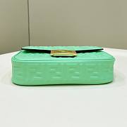 Okify Fendi Baguette Chain Midi Green Nappa Leather Bag - 4