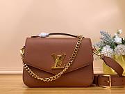 LV Oxford Lockme Leather Cognac Bag - 4