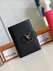 LV Vertical Wallet Small Black - 1