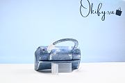 BALENCIAGA Hourglass Small Handbag Denim Print In Blue - 2
