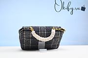 CC 22A Navy Blue Ecru Tweed Quilted 19 Flap Small Mixed Hardware - 5