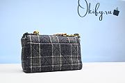 CC 22A Navy Blue Ecru Tweed Quilted 19 Flap Small Mixed Hardware - 2