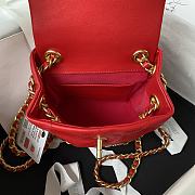 CC Small Backpack Calfskin & Gold-Tone Metal Red Color - 5