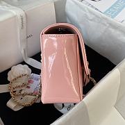 CC Small Flap Bag Patent Calfskin & Gold-Tone Metal Coral Pink - 6