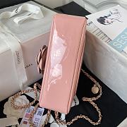CC Small Flap Bag Patent Calfskin & Gold-Tone Metal Coral Pink - 3